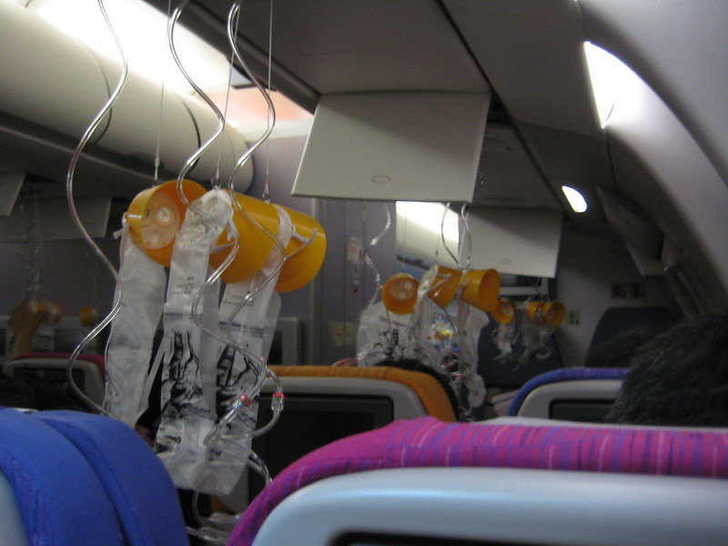 oxygen masks in airplane