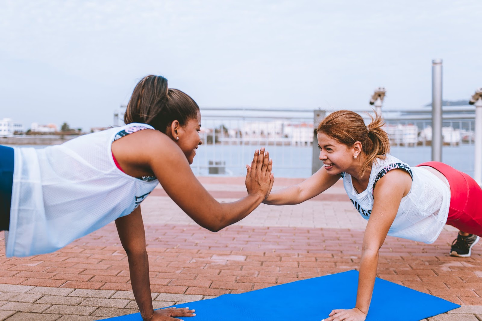 Two women working out